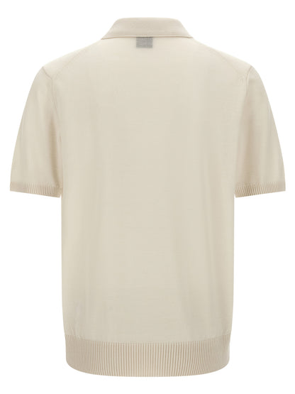 Polo Shirt by Hugo Boss for men in virgin wool black, cream & white presents a crisp silhouette, artfully detailed with a crisp and crisp .