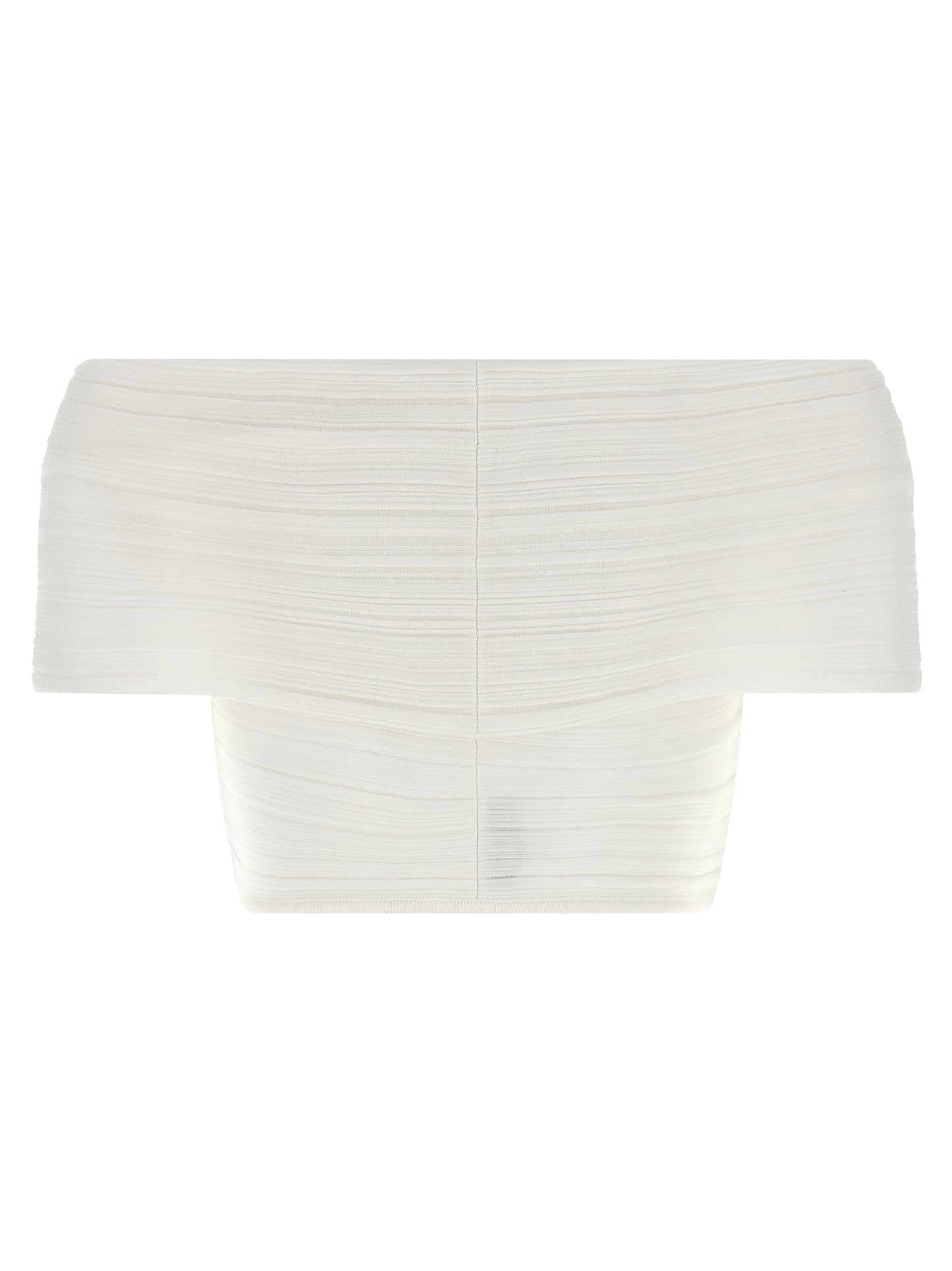 T-Shirt by ANTONINO VALENTI for women in stretch polyamide viscose white showcases a unassuming silhouette, artfully detailed with a refined and unassuming for a sophisticated, contemporary look.