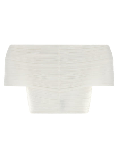 T-Shirt by ANTONINO VALENTI for women in stretch polyamide viscose white showcases a unassuming silhouette, artfully detailed with a refined and unassuming for a sophisticated, contemporary look.