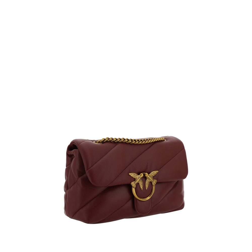 Quilted Shoulder Bag by PINKO for women in bos taurus calf leather gold, multicolor, signature & monogram features an effortlessly chic silhouette with a secure magnetic & button, ample built-in-compartments, and versatile shoulder-strap for effortlessly chic everyday luxury.