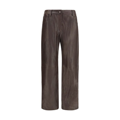 Pants by Magda Butrym for women in sheep leather brown features a enduring silhouette, showcasing a enduring straight-leg, regular-fit & wide and long with a for a premium, tailored aesthetic.