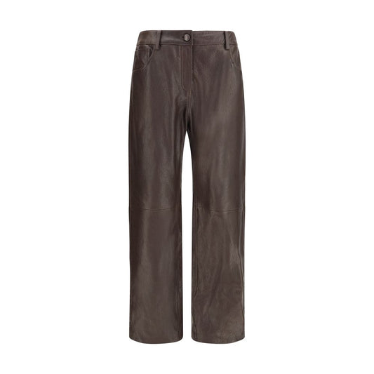 Pants by Magda Butrym for women in sheep leather brown features a enduring silhouette, showcasing a enduring straight-leg, regular-fit & wide and long with a for a premium, tailored aesthetic.