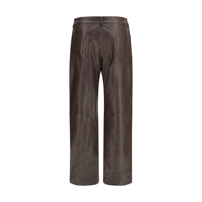 Pants by Magda Butrym for women in sheep leather brown features a stylish silhouette with a stylish straight-leg, regular-fit & wide, long, and .