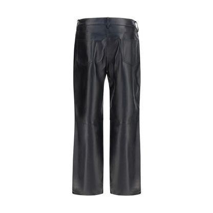 Pants by Magda Butrym for women in sheep leather black showcases a unrivaled comfort silhouette, featuring a straight-leg & regular-fit cut and long with a high rise for a unrivaled comfort and refined aesthetic.