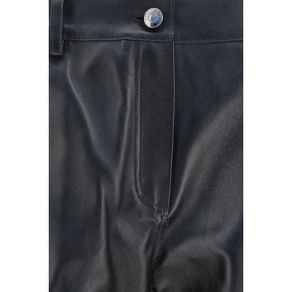 Pants by Magda Butrym for women in sheep leather black features an on trend silhouette with a high rise and straight-leg & regular-fit cut in an elegant long for a sophisticated look.