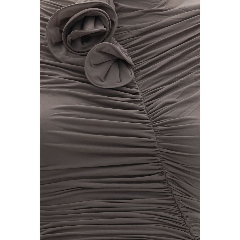 Dress by Magda Butrym for women in stretch cupro copper, gray & floral features an sultry silhouette defined by a and , falling to an sultry midi for a sultry look.