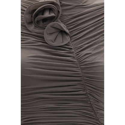 Dress by Magda Butrym for women in stretch cupro copper, gray & floral features an sultry silhouette defined by a and , falling to an sultry midi for a sultry look.
