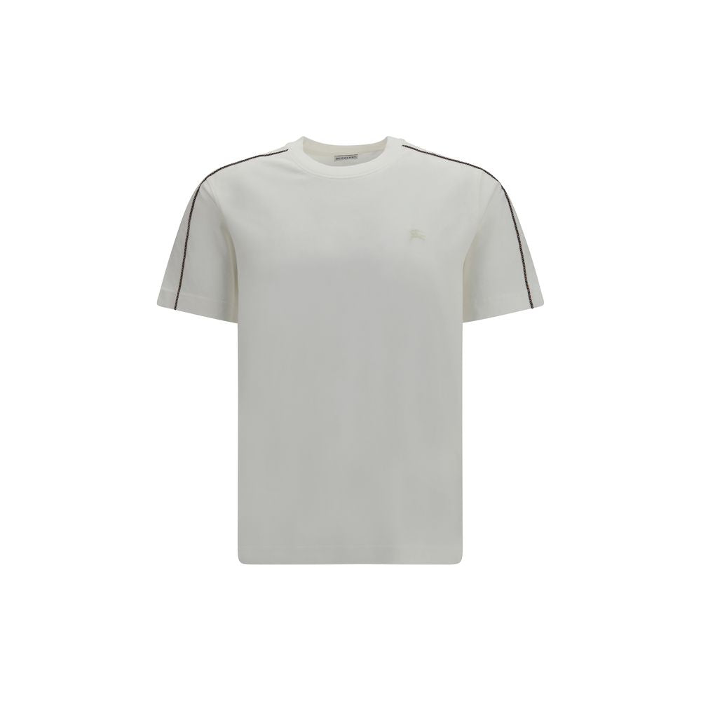 T-Shirt by Burberry for men in cotton white showcases a dramatic silhouette, elegantly detailed with a dramatic crew neckline and for a truly dramatic finish.