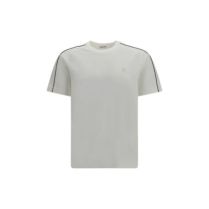 T-Shirt by Burberry for men in cotton white showcases a dramatic silhouette, elegantly detailed with a dramatic crew neckline and for a truly dramatic finish.