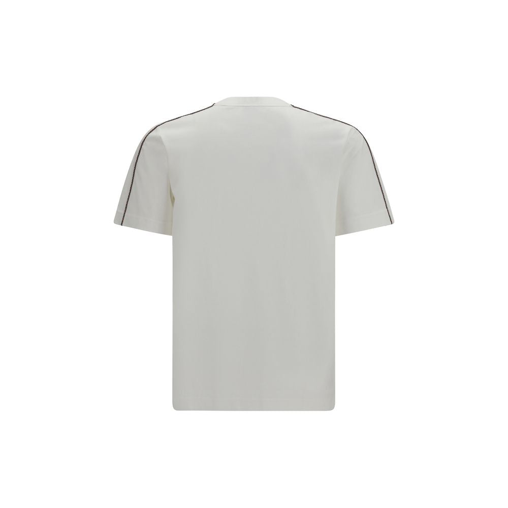 T-Shirt by Burberry for men in cotton white showcases a fashionable silhouette, elegantly detailed with a fashionable and crew neckline for a sophisticated, high-fashion look.