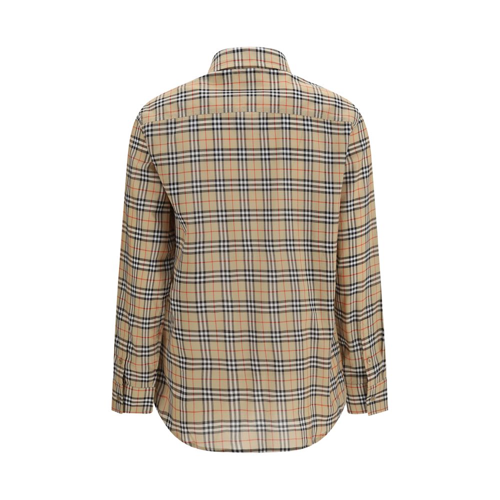 Shirt by Burberry for women in cotton beige, sand, patterned & signature presents a discerning silhouette, showcasing a sophisticated and for a truly discerning finish.