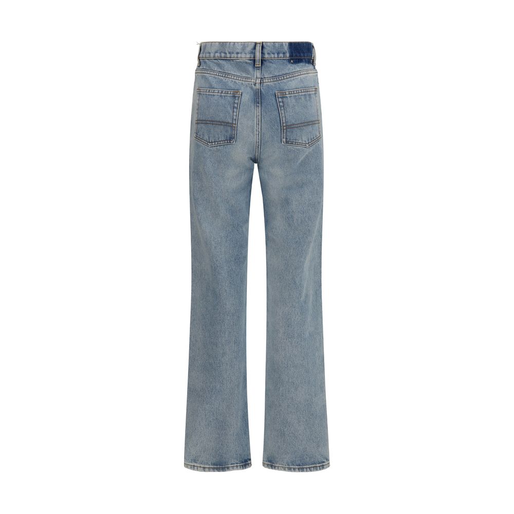 Jeans by Golden Goose for women in denim cotton blue features an refined tailoring silhouette, showcasing a premium straight-leg & regular-fit with a and long cut for a refined tailoring look.