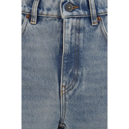 Jeans by Golden Goose for women in denim cotton blue features an sartorial straight-leg & regular-fit and long with a cut for a sartorial finish.