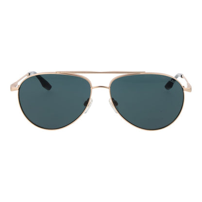 Sunglasses by Trussardi for men in stainless steel gold features an lustrous aviator full-rim frame design with gold coloured frame detailing and non-polarized category-3-dark-tint lens for a lustrous aesthetic.