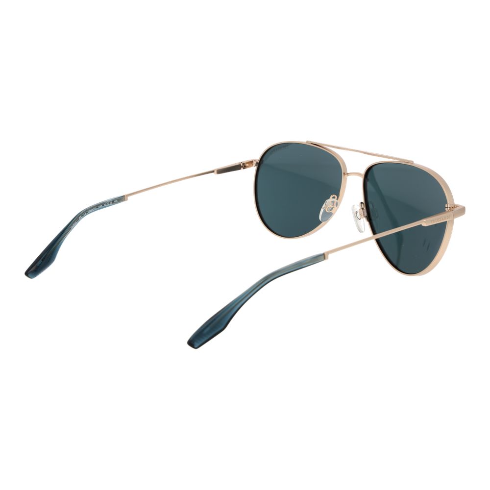 Sunglasses by Trussardi for men in stainless steel gold features a sumptuous silhouette, showcasing a sumptuous aviator full-rim frame design in gold coloured frame with high-performance non-polarized category-3-dark-tint lens.