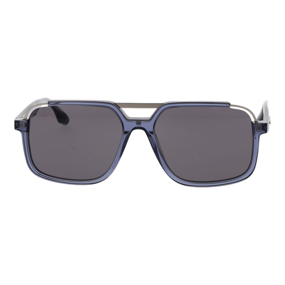 Trussardi Square Non-Polarized Dark-Tint Stainless Steel & Acetate Sunglasses - Blue