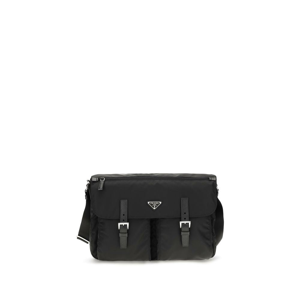 Flap Backpack by Prada for men in nylon black features a fashionable silhouette, showcasing the Nylon Flap Backpack design with a secure flap & zipper, ample , and versatile shoulder-strap, backpack-strap & handle.