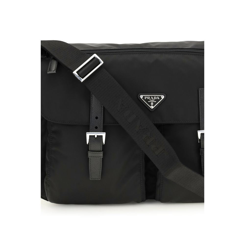Flap Backpack by Prada for men in nylon black showcases a urban-chic Nylon Flap Backpack design, featuring a secure flap & zipper with urban-chic and versatile shoulder-strap, backpack-strap & handle.
