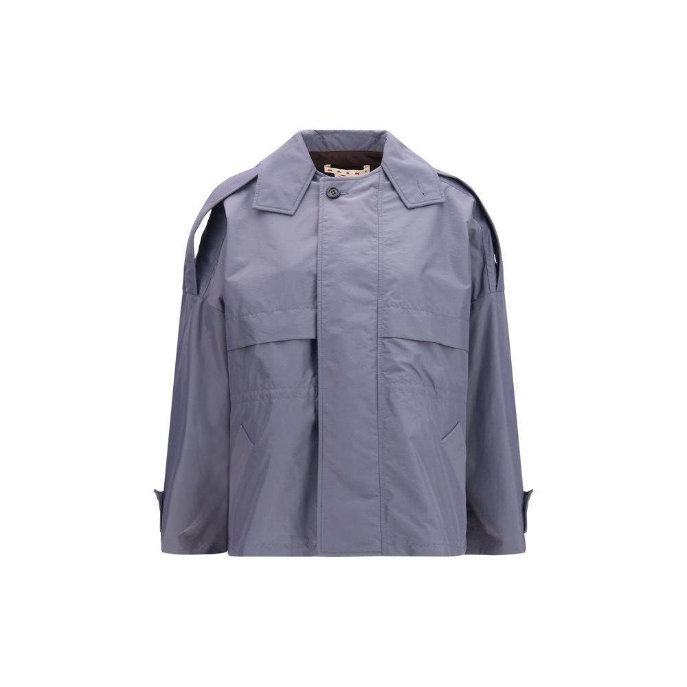 Cape by Marni for women in nylon & polyester gray presents a coveted silhouette featuring coveted and a coveted band-collar neckline for an elegant finish.