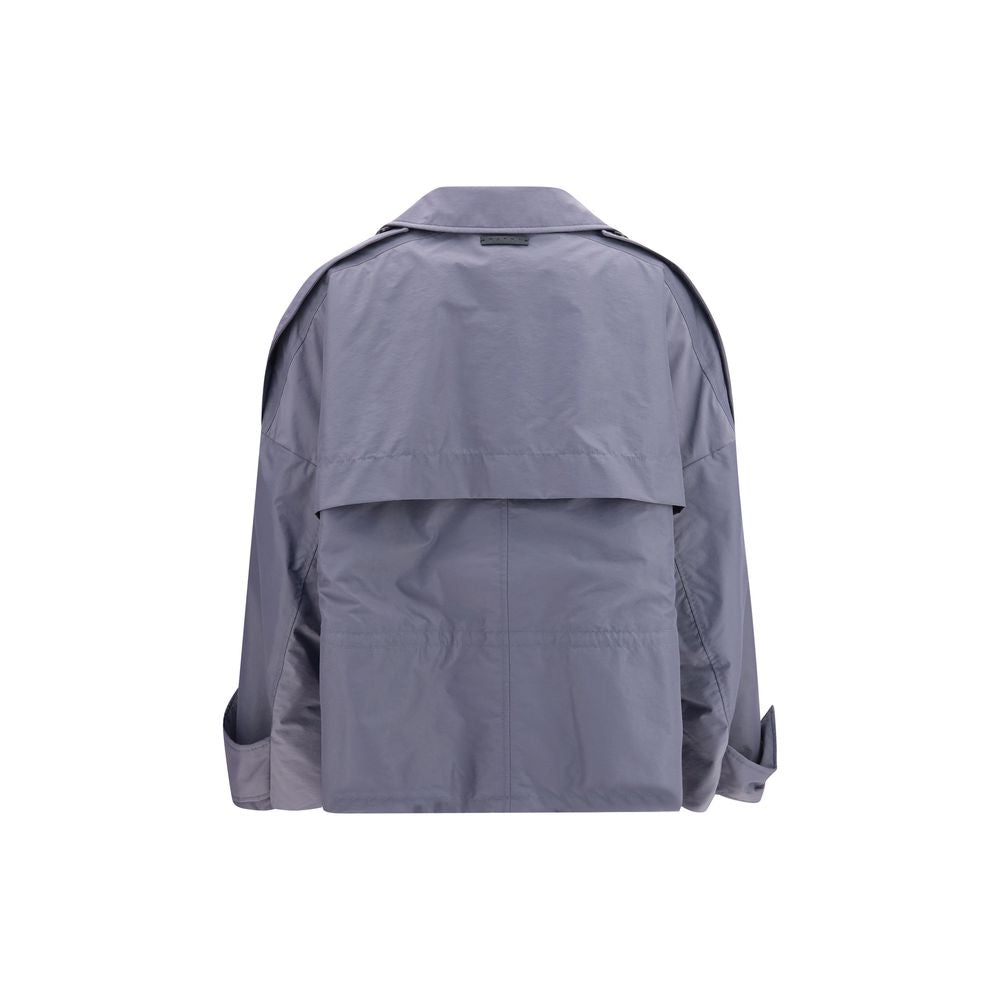 Cape by Marni for women in nylon & polyester gray presents a cosy chic silhouette, meticulously detailed with distinctive and a sophisticated band-collar neckline for a truly cosy chic finish.