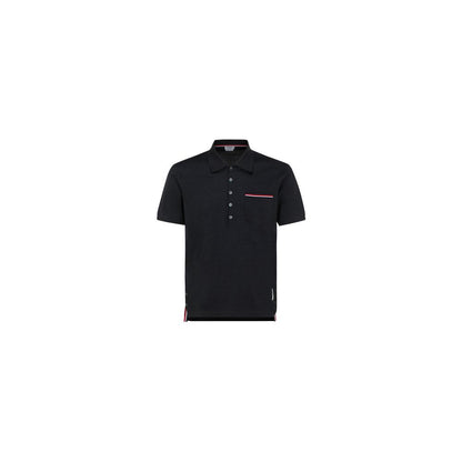 Polo Shirt by Thom Browne for men in cotton gray presents a crisp silhouette, artfully detailed with a crisp and crisp .