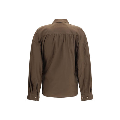 Shirt by Lemaire for women in cotton & silk brown features an architectural silhouette with a refined and elegant for a architectural look.
