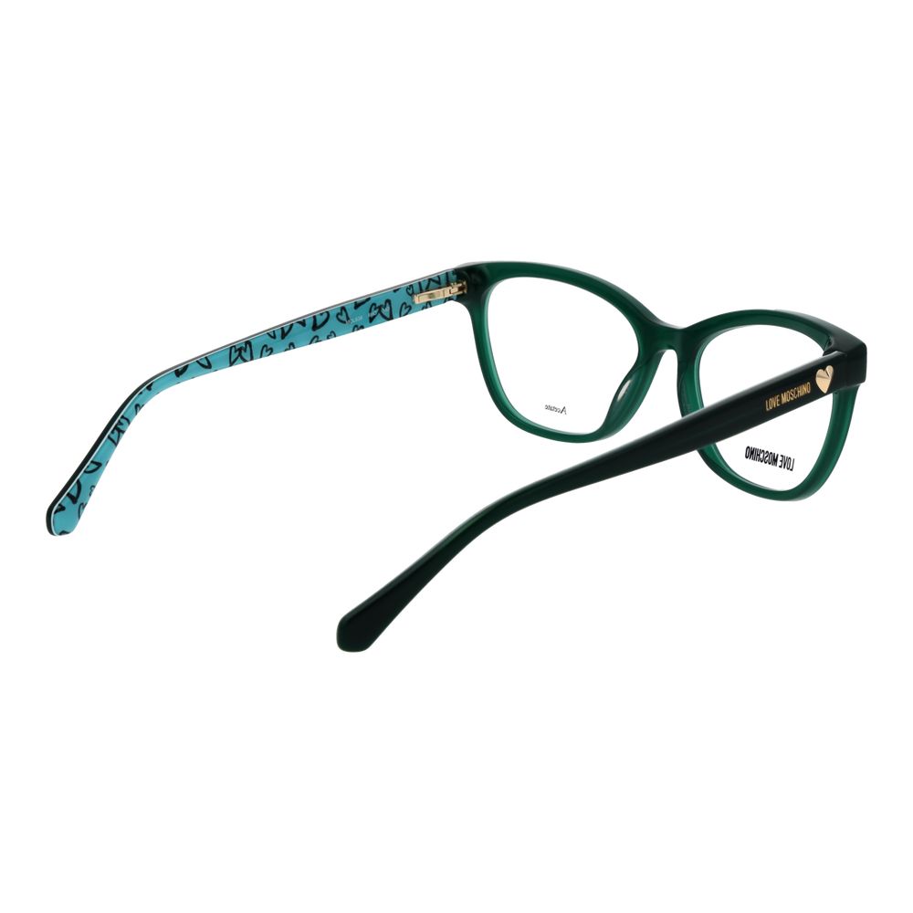 Eyeglasses Frames by Love Moschino for women in multicolor features an refined silhouette, showcasing a sophisticated green coloured frame and refined full-frame frame design for a refined look.