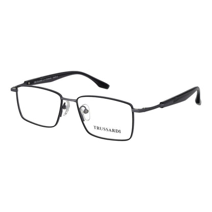 Eyeglasses Frames by Trussardi for men in and gray showcases an refined full-frame frame design featuring a sophisticated gunmetal coloured frame for an refined and refined aesthetic.