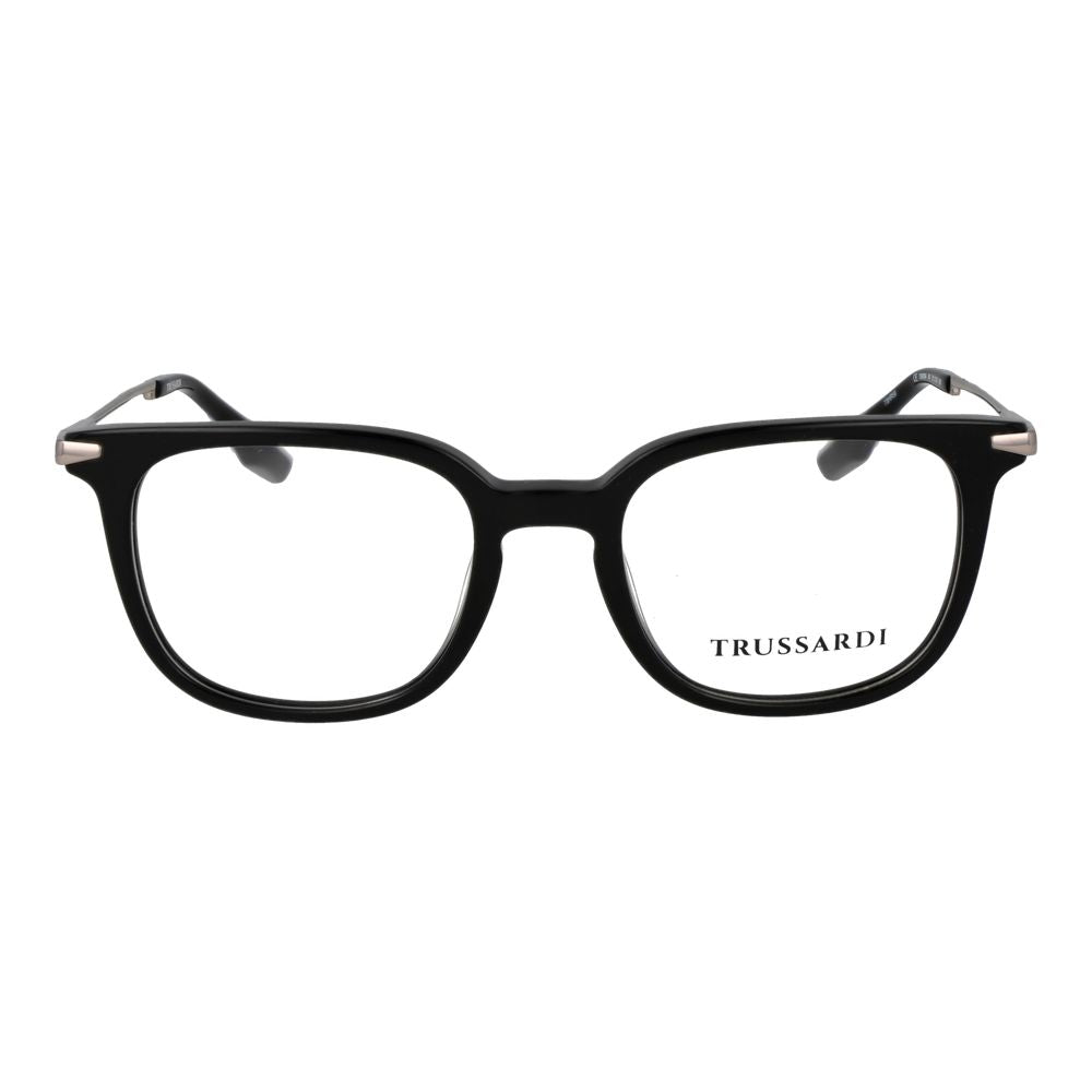 Eyeglasses Frames by Trussardi for men in acetate black showcases a refined full-frame frame design with a refined black coloured frame finish for a refined and sophisticated look.