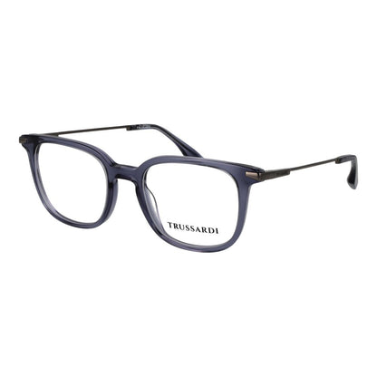 Eyeglasses Frames by Trussardi for men in acetate blue features an refined silhouette, showcasing a sophisticated blue coloured frame and refined full-frame frame design for a refined look.