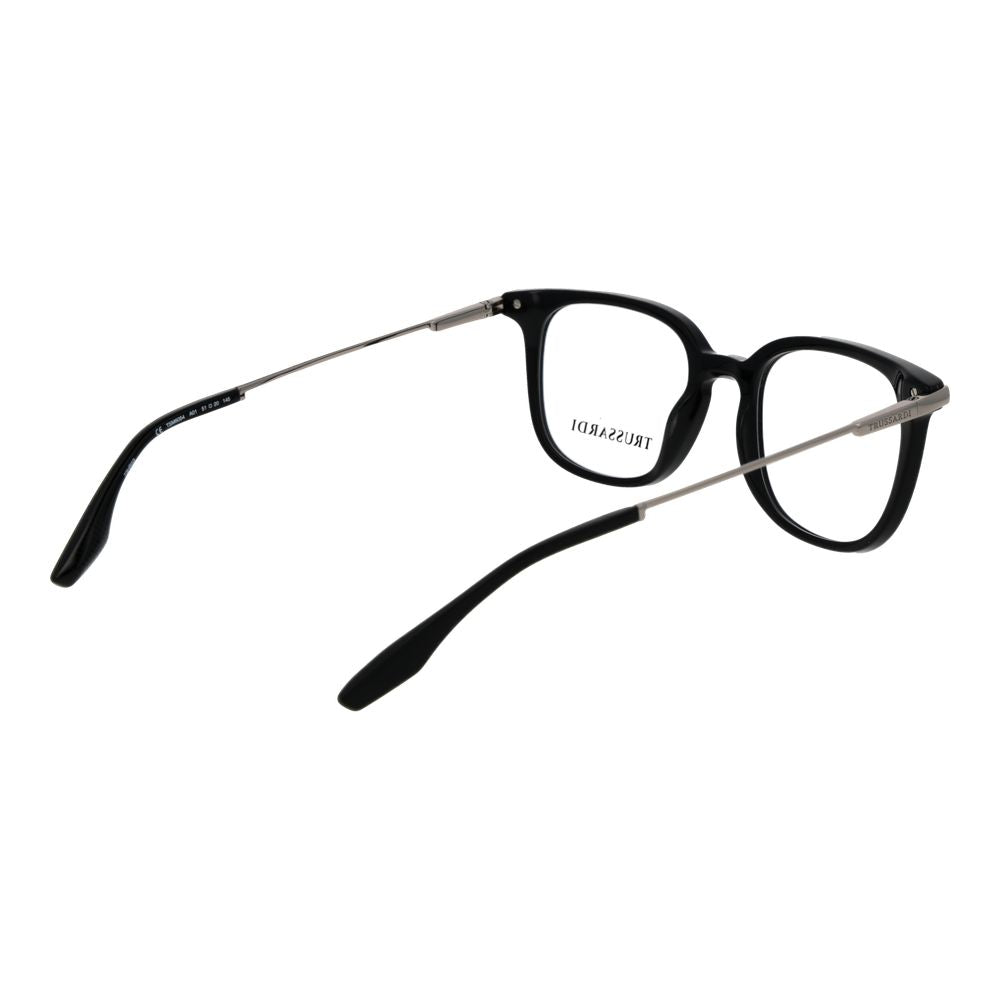 Eyeglasses Frames by Trussardi for men in acetate and black showcases a refined silhouette, detailed with a black coloured frame finish and a sophisticated full-frame frame design.