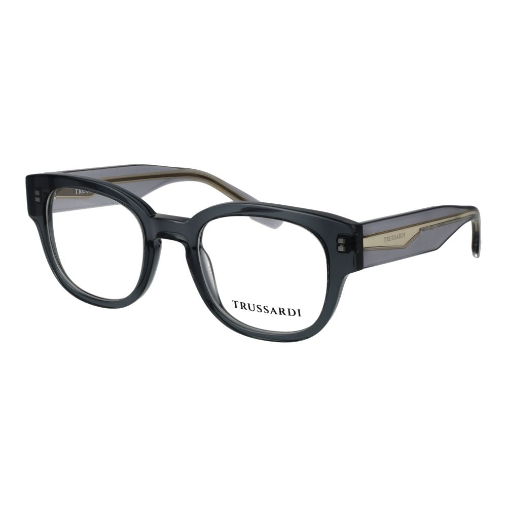 Eyeglasses Frames by Trussardi for unisex in acetate and gray showcases a refined silhouette, detailed with a gray coloured frame finish and a sophisticated full-frame frame design.