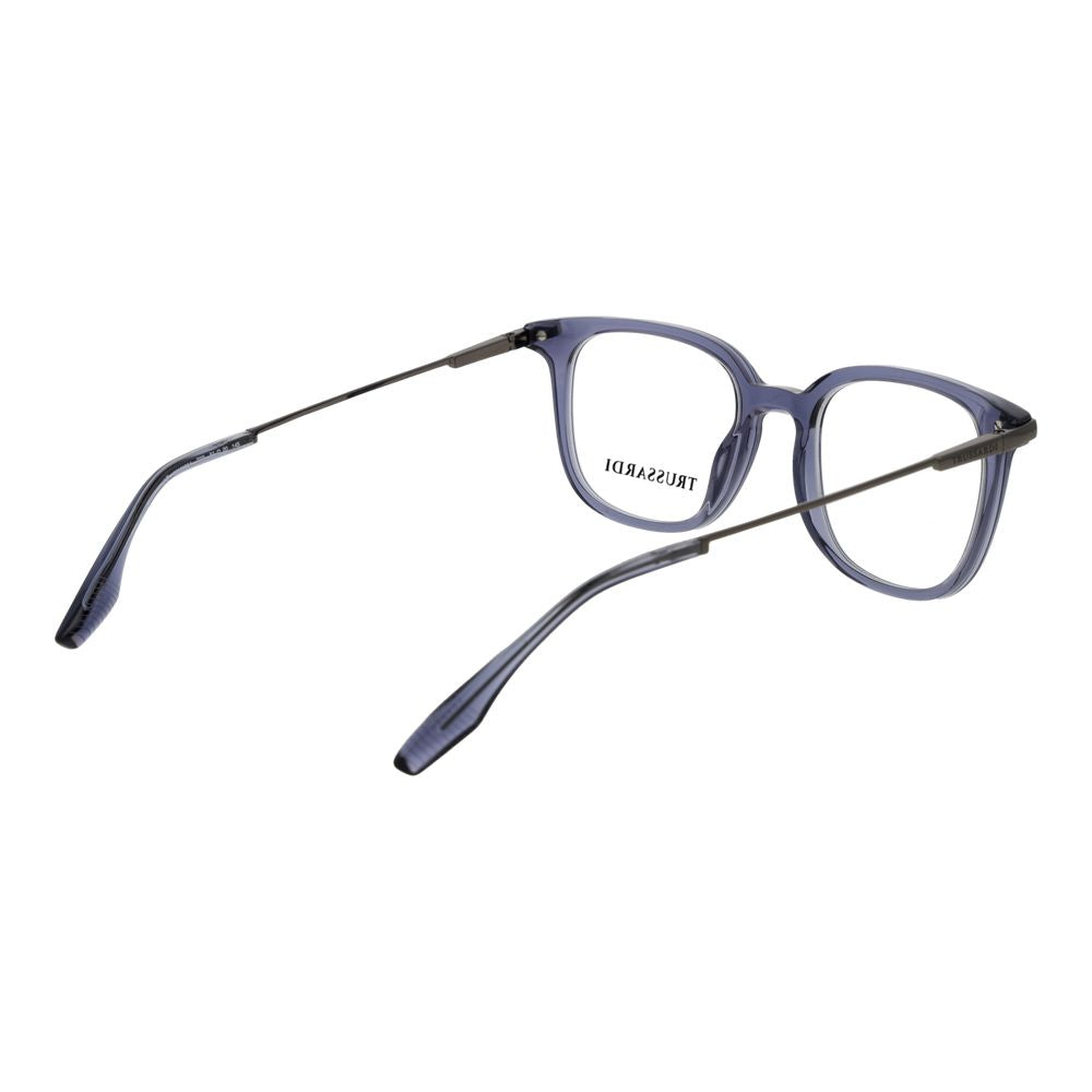 Eyeglasses Frames by Trussardi for men in acetate blue features a refined silhouette, showcasing a refined blue coloured frame and full-frame frame design for a sophisticated, premium look.