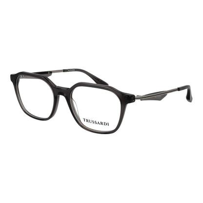 Eyeglasses Frames by Trussardi for men in acetate gray features a refined silhouette, showcasing a refined gray coloured frame and full-frame frame design for a sophisticated, premium look.