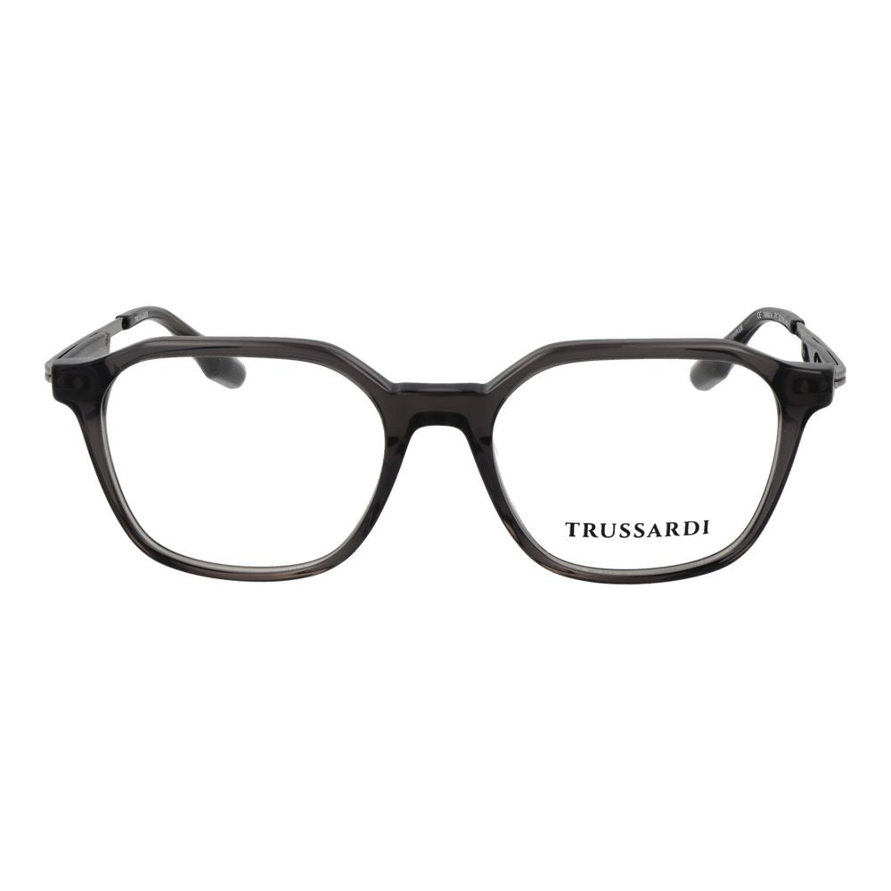 Eyeglasses Frames by Trussardi for men in acetate and gray showcases a refined silhouette, detailed with a gray coloured frame finish and a sophisticated full-frame frame design.