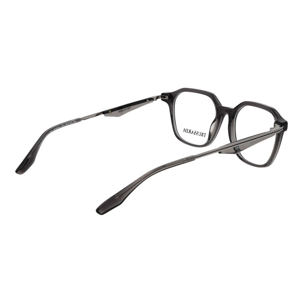 Eyeglasses Frames by Trussardi for men in acetate and gray showcases an refined full-frame frame design featuring a sophisticated gray coloured frame for an refined and refined aesthetic.