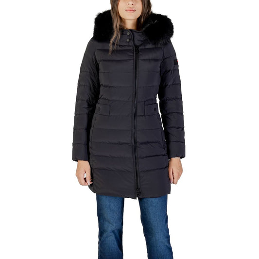 Hooded Parka by Peuterey for women in plush polyamide polyester & fur black presents a decadent silhouette, showcasing the decadent hooded neckline and functional pockets & hooded for a premium, weather-ready look.
