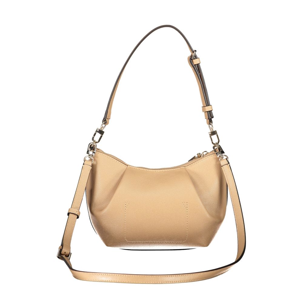 Handbag by Guess Jeans for women in polyurethane beige features a ornamental silhouette, showcasing a secure zipper, ample cardholder, and ornamental shoulder-strap, adjustable-strap & handle for a sophisticated look.