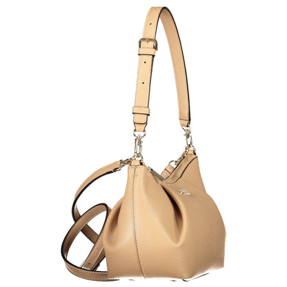 Handbag by Guess Jeans for women in polyurethane beige presents a ornamental silhouette, showcasing a secure zipper, ample cardholder, and versatile shoulder-strap, adjustable-strap & handle for a ornamental finish.