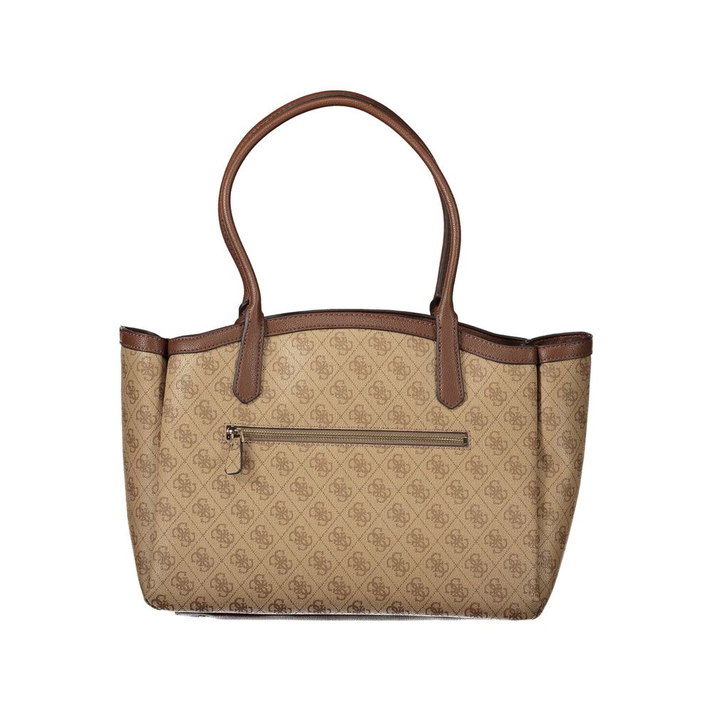 Handbag by Guess Jeans for women in polyurethane beige, signature-print & print features a exquisite silhouette, showcasing a secure zipper and exquisite external-pockets & internal-pockets with versatile handle for a exquisite finish.