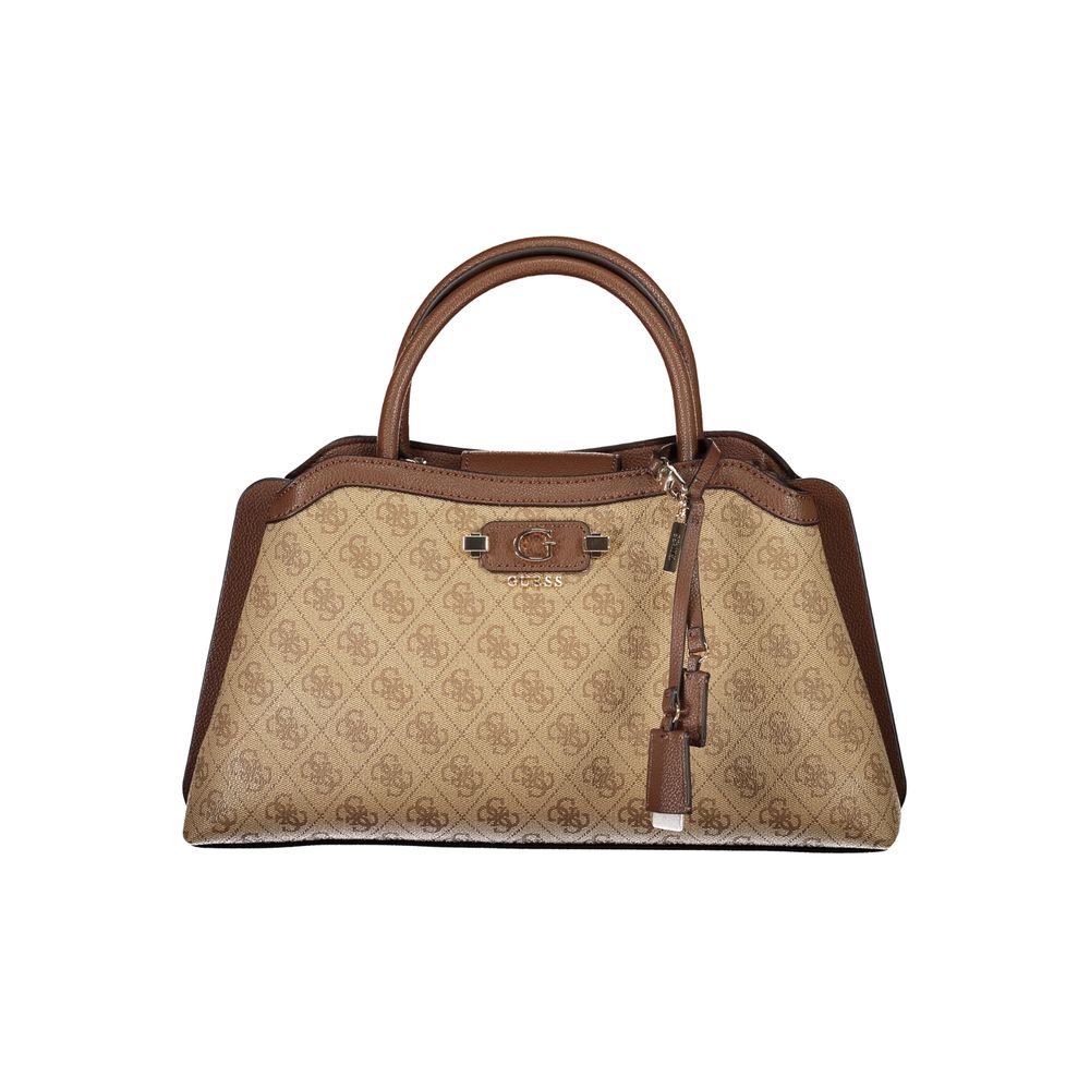 Guess Jeans Lindsey Polyurethane Handbag - Beige