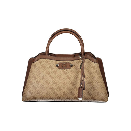 Guess Jeans Lindsey Polyurethane Handbag - Beige