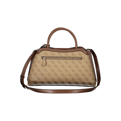 Guess Jeans Lindsey Polyurethane Handbag - Beige