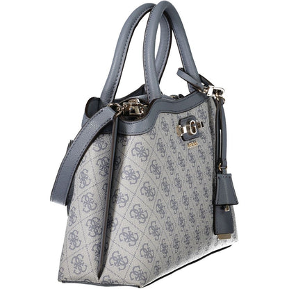 Handbag by Guess Jeans for women in polyurethane azzurro features a signature silhouette, showcasing a secure and signature built-in-compartments, document-holder & internal-pockets with versatile shoulder-strap, handle & adjustable-strap for a sophisticated look.