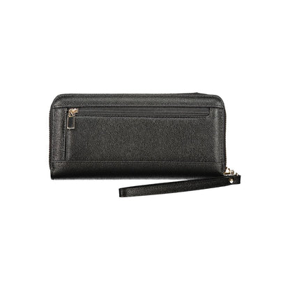 Cardholder Wallet by Guess Jeans for women in polyurethane black showcases a refined silhouette, artfully capturing the essence of the refined Amorette Polyurethane Cardholder Wallet design with functional card-organization coin-purse.