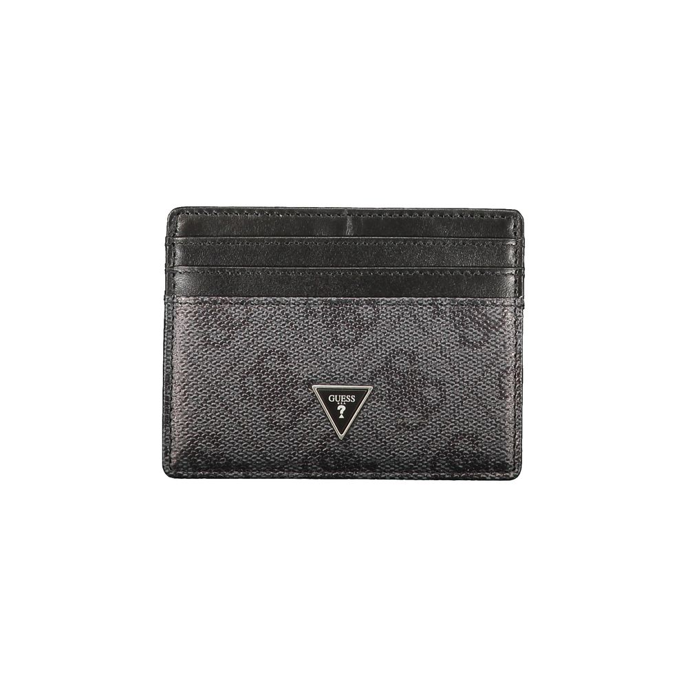 Cardholder Wallet by Guess Jeans for men in leather black features a streamlined silhouette, showcasing the streamlined Leather Cardholder Wallet design with sophisticated card-organization for a premium look.