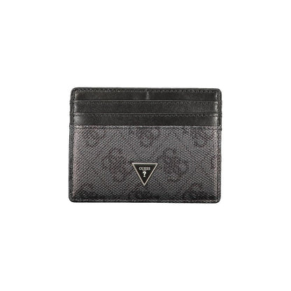 Cardholder Wallet by Guess Jeans for men in leather black features a streamlined silhouette, showcasing the streamlined Leather Cardholder Wallet design with sophisticated card-organization for a premium look.