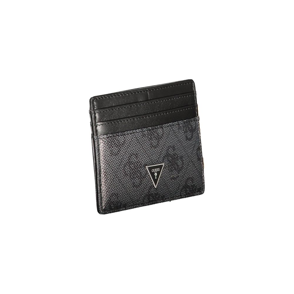 Cardholder Wallet by Guess Jeans for men in leather black presents a refined silhouette, artfully capturing the essence of the Leather Cardholder Wallet design with sophisticated card-organization for a refined look.