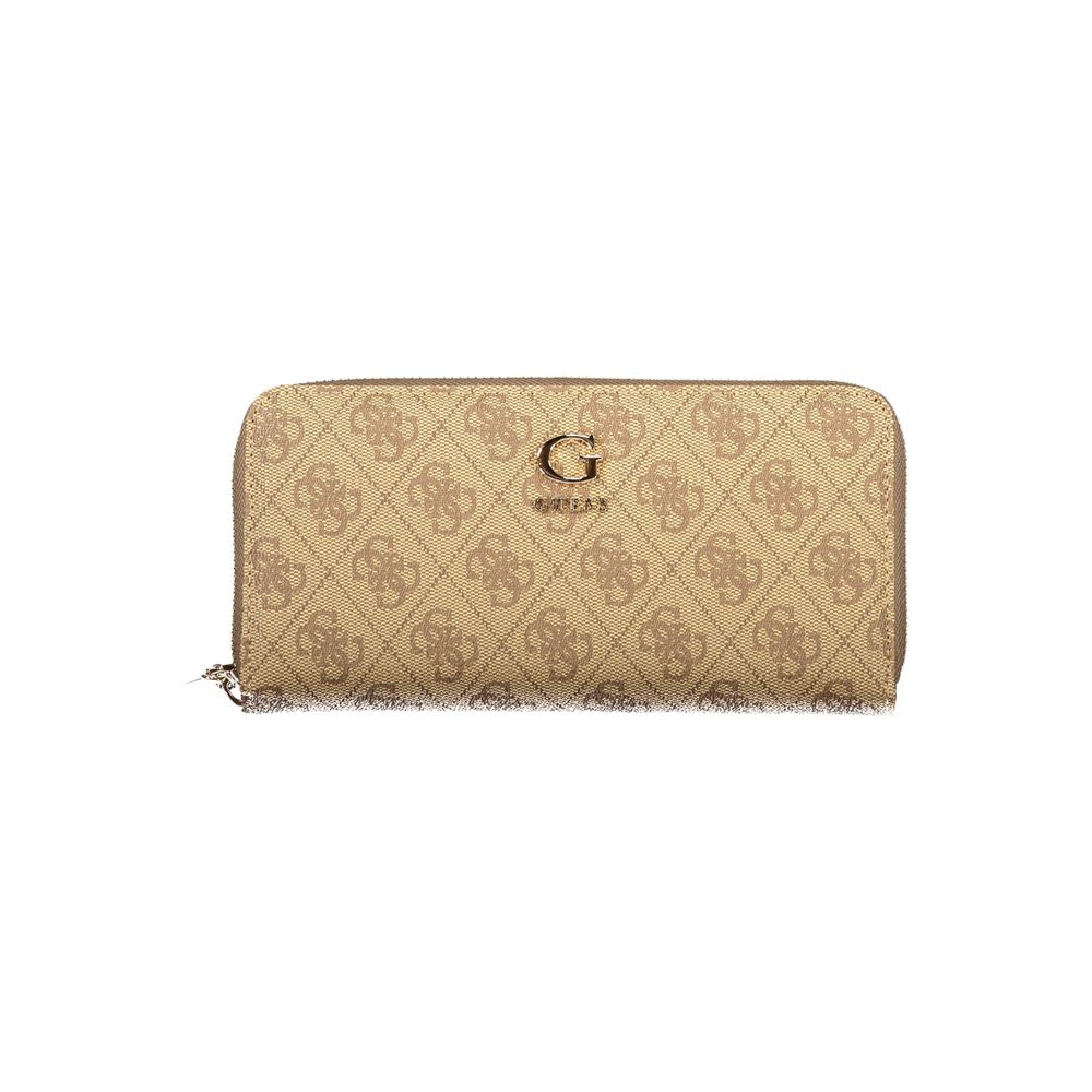 Cardholder Wallet by Guess Jeans for women in polyurethane beige presents a architectural silhouette from the Coleen Polyurethane Cardholder Wallet collection, showcasing architectural card-organization coin-purse for a architectural finish.