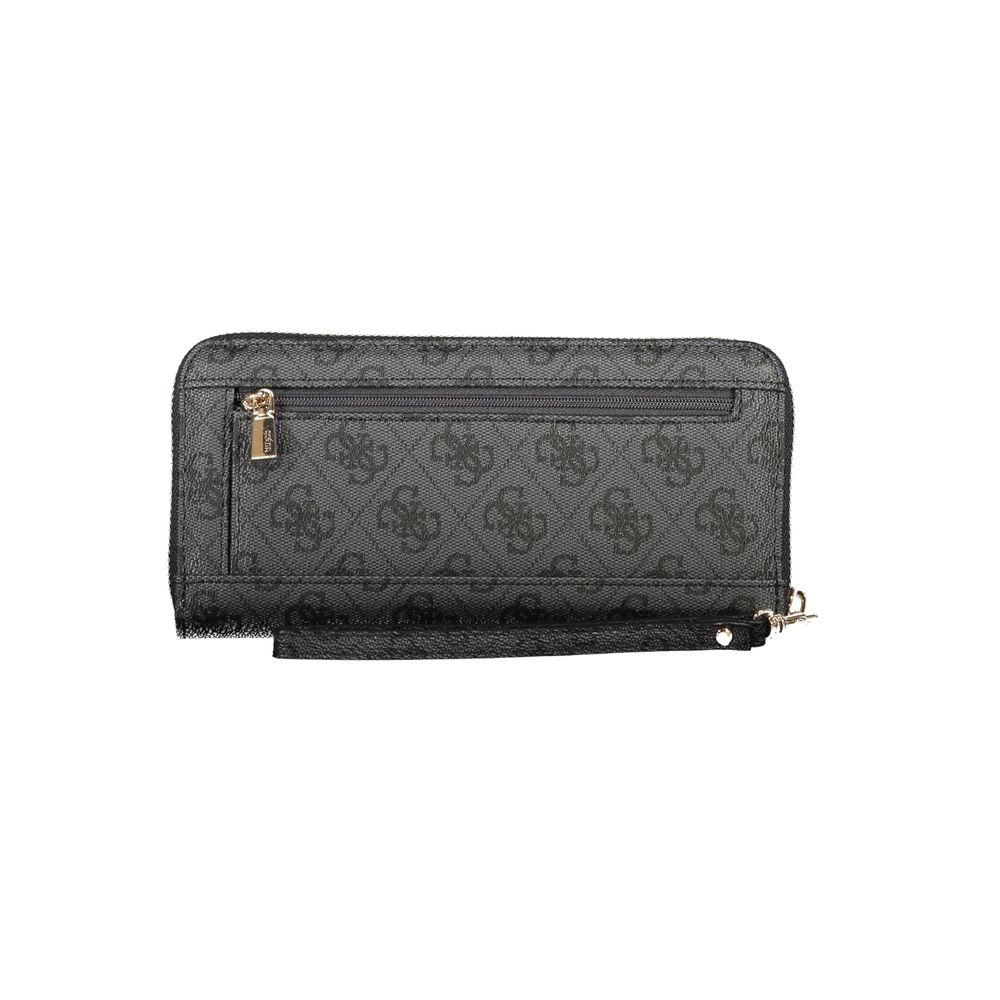 Cardholder Wallet by Guess Jeans for women in polyurethane black showcases a discerning silhouette, artfully capturing the essence of Coleen Polyurethane Cardholder Wallet with its functional card-organization coin-purse.